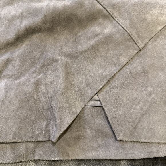 BLANKNYC-Suede Leather Lined Mini Skirt-Lace Up Faux Wrap-Smoky Gray-Size 30 - Picture 4 of 16